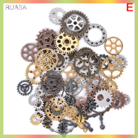 RUASA 100กรัม (Approx70Pcs) เกียร์เหล็กผสมจี้ทำเองทรงเสน่ห์ของขวัญอุปกรณ์ค้นหาเครื่องประดับ