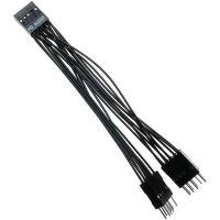 3X Motherboard Audio HD Extension Cable 9Pin 1 Female to 2 Male Y Splitter Cable Black for PC DIY 10cm