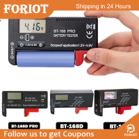 Foriot  ดียมอร์ BT168D BT-168 BT-168โปร Penguji Baterai Digital สมาร์ทแอลซีดีแบตเตอร์รี่ไฟฟ้าตรวจสอบพลังงานสำหรับ9V 1.5V ดับเบิลเอทริปเปิลเอเซลล์ C D แบตเตอรี่