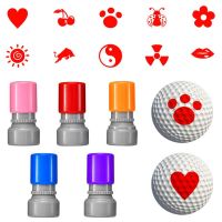 []Golf Ball Stamper Stamp Marker Impression Seal Quick-Dry Golf Accessories Golf Stamp Marker Symbol Mark Seal Shell Color Random