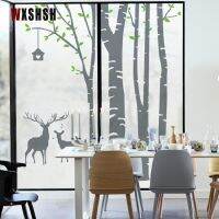 Window film without glue Deer Pattern Static Window Film Vinyl for glass Privacy Sun Blocking Removable Frosted Stained Foils