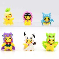 LIEYH อนิเมะของเล่นของขวัญโมเดลของเล่นสะสมของเล่น Pikachu PVC Pokemon ภาพอนิเมะ Pikachu ชุดฟิกเกอร์แอคชั่นของประดับโต๊ะทำงาน