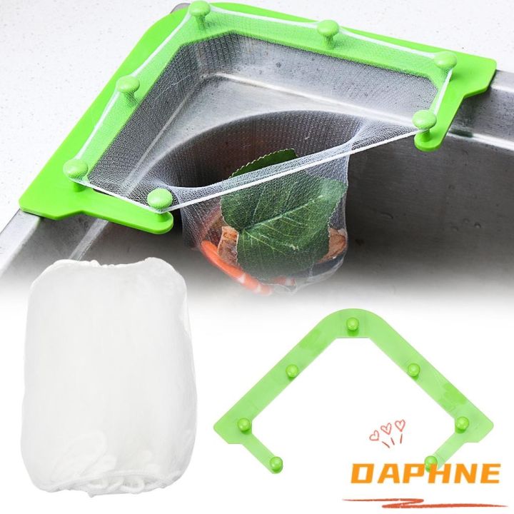 daphne-ตัวกรองที่กรองซิงค์ที่แขวนถุงผ้าสามเหลี่ยม-ที่แขวนถุงขยะจับยึดมุมตาข่ายแบบใหม่
