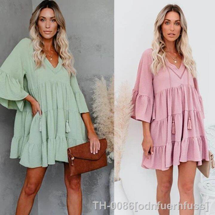 2022-mulher-gr-vida-roupas-de-ver-o-doce-manga-curta-alargamento-com-decote-em-v-cintura-alta-maternidade-chiffon-vestido-estilo-coreano-a-line