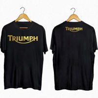 เสื้อยืดคอตตอน เสื้อยืดคุณภาพดี  ใหม่ เสื้อยืด พิมพ์ลาย TRIUMPH Gold Metallic SBK SUPERBIKE MOTORSPORTS Car Racing Auto สําหรับผู้ชาย