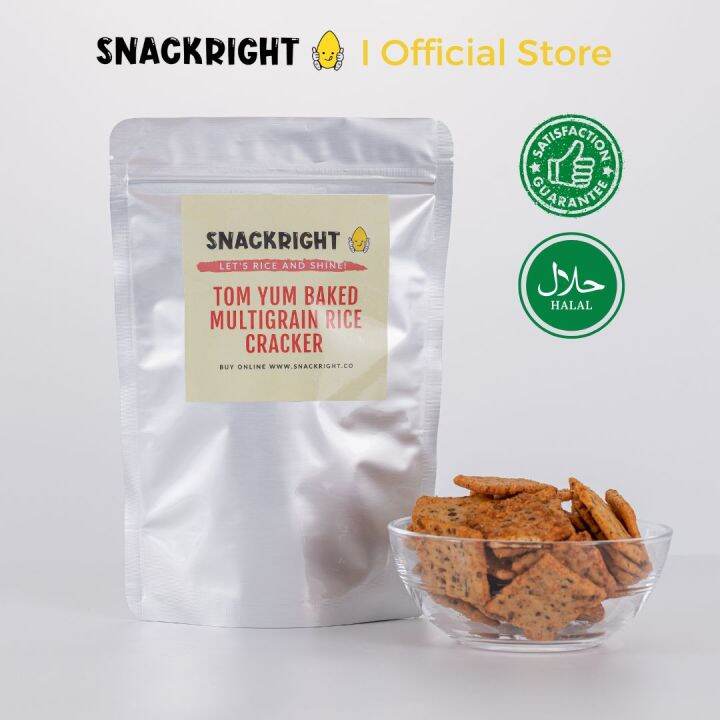 SnackRight Tom Yum Baked Multigrain Rice Cracker Gluten Free Non