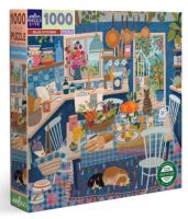 eeBoo Blue Kitchen 1000 Pc Square จิ๊กซอว์รูปห้องครัวสีฟ้าแบบ 1000 ชิ้น