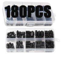 180PCS Black M3 Nylon Hex Spacers Male/Female Screws Nuts Stand-off Kit With Plastic Box For Electronics PC Board