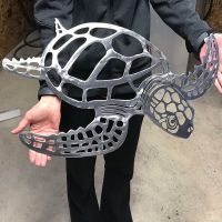 Metal Sea Turtle Ornament Beach Theme Decor Art Decorations Wall Hanging For Home Garniture Living Room Bedroom Bathroom Decals