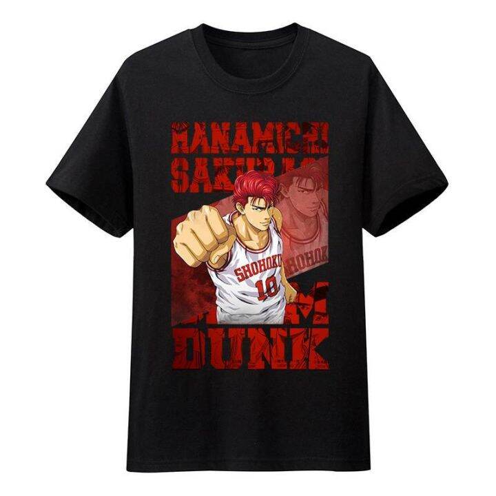 ข้อเสนอพิเศษ-tshirt-เสื้อยืดแขนสั้น-ผ้าฝ้ายแท้-พิมพ์ลายการ์ตูน-slam-dunk-sakuragi-flower-road-สําหรับผู้ชาย-และผู้หญิง-s-5xl-s-5xl