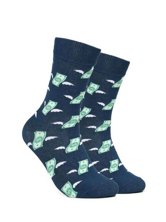 Iconic Socks Flying Dollar Crew Length Office Formal Socks Lazada PH