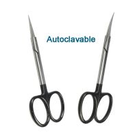 Two Type Choices Tissue Scissors Curved Straight Tip Black Handle Scissors Stainless Steel Scissors