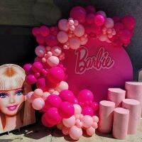 ชุดรูปแบบ Barbie ของเล่นลูกโป่งลาเท็กซ์ตัวเลขสีชมพูสำหรับซุ้มเด็กเล็กเด็กผู้หญิงอุปกรณ์ทำพวงมาลัยวันเกิด1ชุด