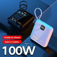 100W Super Fast Charging Power Bank 20000mAh with Cable Portable Charger External Battery Pack for iPhone Xiaomi Samsung Huawei ( HOT SELL) tzbkx996