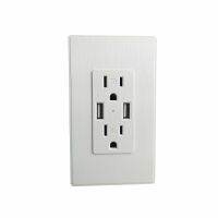 【HOT SALE】 120 Dual USB Plug Home Wall Socket,US มาตรฐาน2.1A Double USB Port Power Adapter Outlets PC แผงปลั๊ก Socket