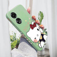 เคสโทรศัพท์สำหรับ OPPO A78 4G เคสลายการ์ตูนน่ารักสวัสดี Kity เคสโทรศัพท์คลุมทั้งหมดของเหลวรูปแบบขอบสี่เหลี่ยมเคสป้องกันกล้อง