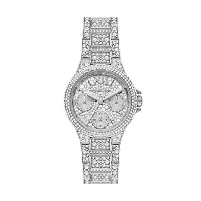 Michael Kors Womens Camille Quartz Watch Silver Pave