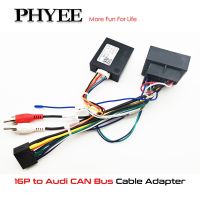 CAN Bus Decoder Quadlock Harness Adapter 16 Pin Plug Quad Lock Connector RCA Car Android Wiring Cable for Audi A3 8P A4 B7 TT