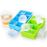 8 Grids Ice Cube Mold with Lid Silicone Ice Maker Square Large Whisky Ice Tray Mold Ice Cream Mold Summer Ice Cream Maker Ice Maker Ice Cream Moulds