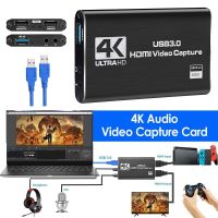 4K Video Capture Card 1080P 60fps HD Camera Recording Box HDMI-compatible to USB 3.0 PC Live Streaming Grabber Recorder Adapters Cables