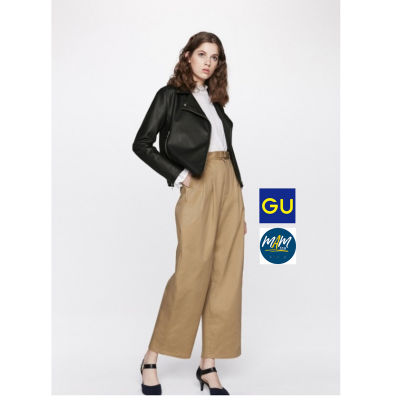 GU (จียู) กางเกงเอวสูงขากว้าง  (ซิปหน้าตะขอหน้า) สภาพใหม่