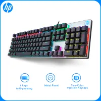 HP GK400แป้นพิมพ์แบบมีสายลอยได้ Keycap Full Key Anti-Ghosting ที่มีสีสันแสงผลสำหรับสำนักงานบ้านคอมพิวเตอร์แล็ปท็อป