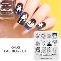 Kads เล็บปั๊มแผ่นแฟชั่นเล็บแสตมป์แม่แบบ DIY ภาพแม่แบบเล็บปั๊มแผ่นลายฉลุเครื่องมือ (fa054)