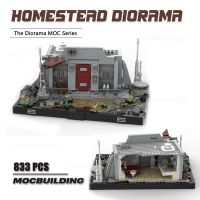 ตัวต่อ Diorama Moc เทคโนโลยีบล็อกตัวต่อบ้านอิฐโมเดลตั้งโชว์ส่วนประกอบ DIY ของเล่นของขวัญคริสต์มาสเด็ก