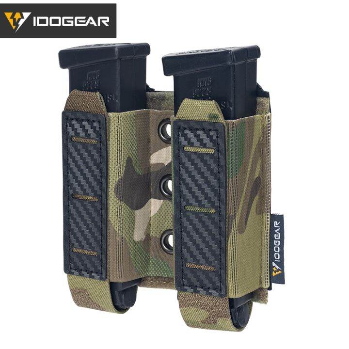 IDOGEAR Tactical Double Mag Pouch For 9mm Magazine MOLLE Open Top MOLLE