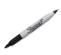 Sharpie ปากกาเคมี ปากกา Permanent ชาร์ปี้ 2 หัว 0.3mm &amp; 1.0mm - ดำ, แดง, น้ำเงิน