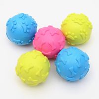 Pet Dog Rubber Interactive Toys Squeakers  Dog Ball Interactive Bite-resistant Elastic Rubber Toy Suitable For Puppies Cat Toys