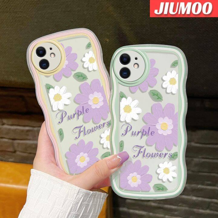 jiumoo-เคส-a30s-a50s-a50กาแล็คซี่เคสซิลิโคนนิ่มลายดอกไม้สีม่วงสีสันสดใสลายเคสปกป้องกล้องสุดสร้างสรรค์