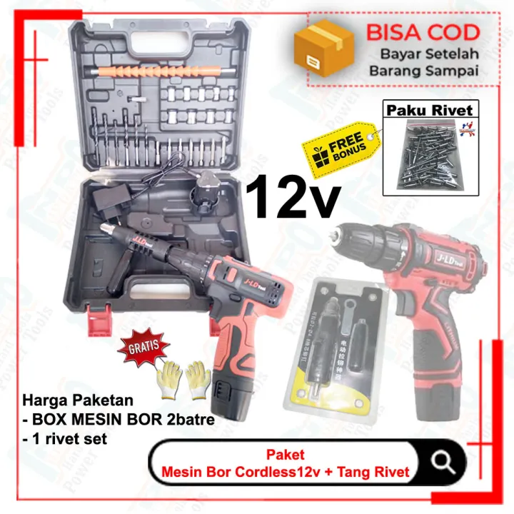 Adaptor Tang Rivet Bor Batre Cordless Batray Mm Paku Rivet