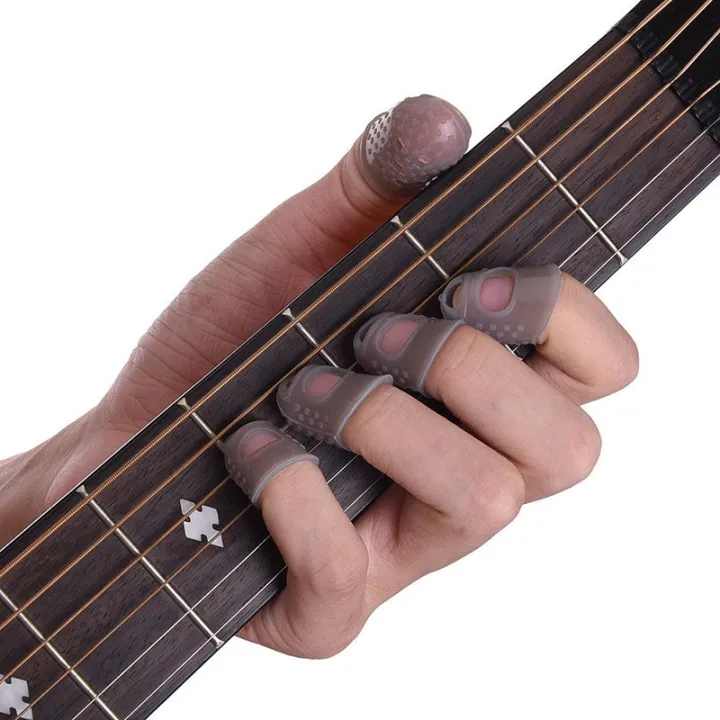 12pcs Set Silicone Rubber Guitar Fingerstall Guitar Fingertip Finger