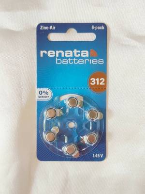 แบตเตอรี่ / ถ่านเครื่องช่วยฟัง Renata เบอร์ 312 (PR41) 1.45V