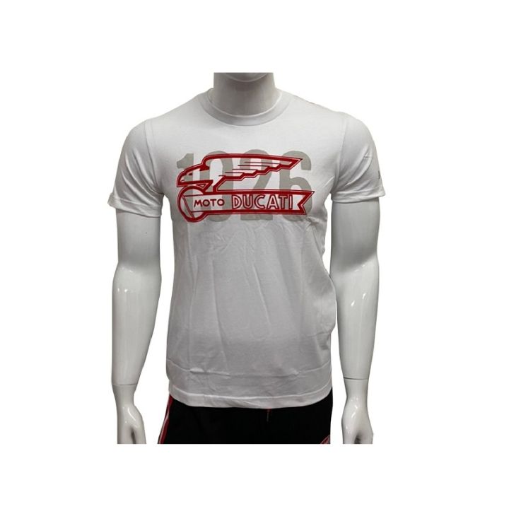 ducatiเสื้อยืดคอกลมผ้าค๊อตตอน100-สีขาว-dct52-003