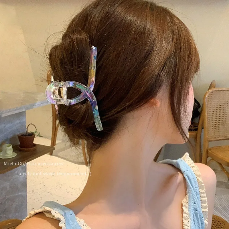 Lady Sugar] Korean Style Summer Fashion Temperament Mermaid Color Magic Hair  Pin Large Hair Claw Hair Clip for Women | Lazada PH