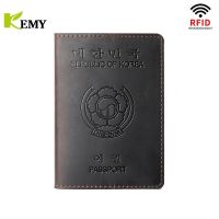 Kemy High-end  Genuine Leather Passport Cover For South Korea Credit Card Holder Vintage Men Women Passport Case Travel Wallet Card Holders