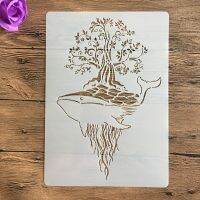 1Pcs dolphin A4 29cm Stencil For Painting Scrapbook Coloring Embossing Album Decorative Template drawing mandala stencils Rulers  Stencils