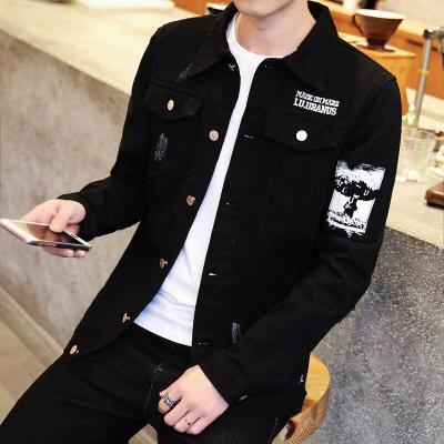 ZZOOI 2019 Harajuku Ripped Jeans Jacket Men Black Streetwear Destroy Casual Slim Denim Jeans Men Windbreaker Bomber Jacket