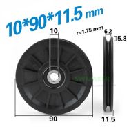 1pcs M8*90*11.5mm 10*90*11.5mm 9cm nylon wheel  U groove V grooved pulley  bearing wire rope guide wheel  elevator lifting wheel