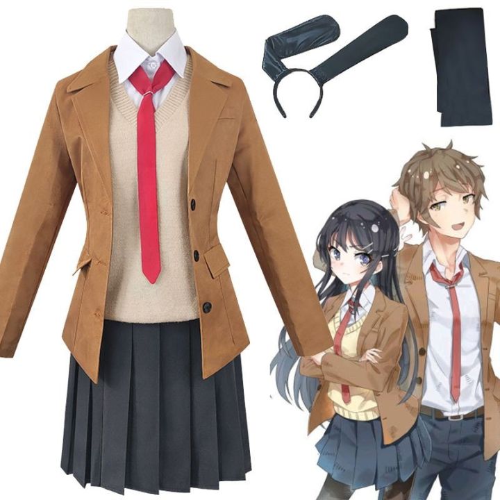 seishun-buta-yarou-wa-bunny-girl-sakurajima-mai-cosplay-costume-jk-uniform-set-school-coat-tops