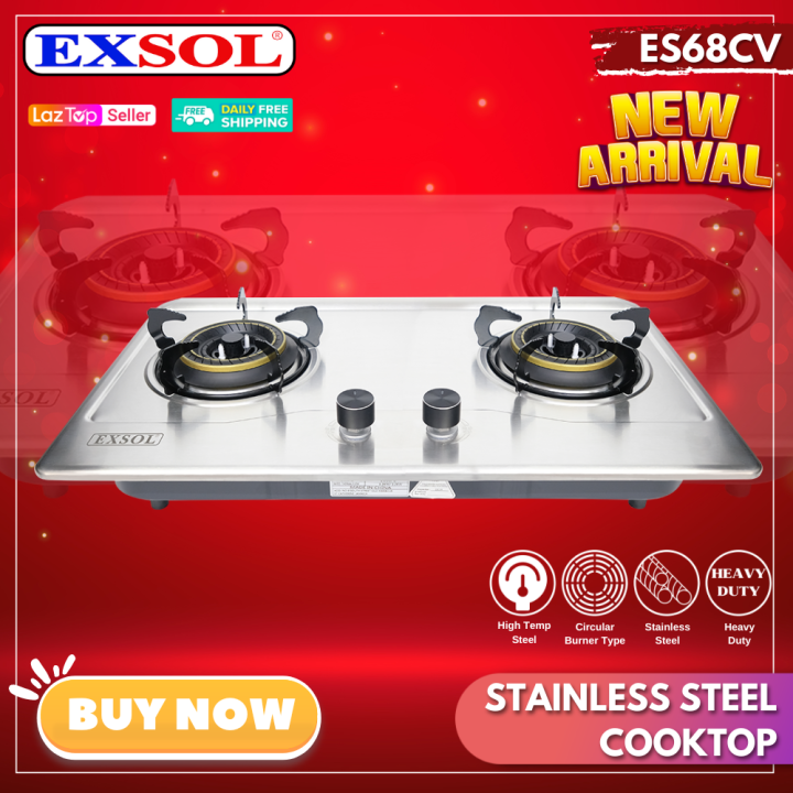 Gas Hob Double Burner Stainless Steel Battery Ignition Gas Stove