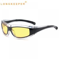 LongKeeper Sport Sunglasses Men Women Classic Vintage Outdoor Sports Sun Glasses Male Yellow Lens Driving Eyewear lentes de sol