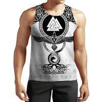 hot【DT】 Raven Print Mens Top Fashion Streetwear Gym Muscle Sleeveless