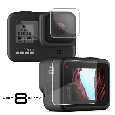 for GoPro Hero 8 Tempered Glass for GoPro Accessories Lens Cap LCD Screen Protective Film for Gopro 8 Action Camera VP720