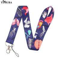 【CW】✜✹  Human Organ Lanyards Keychain Stomach Cartoon Print Name Card Badge Holder Neck Straps