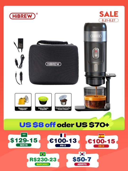 Hibrew Portable Coffee Machine For Car & Home With Battery