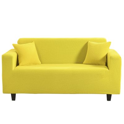【jw】☒  Sofá de estiramento slipcover 1 peça capa sofá protetor móveis macio com fundo elástico para crianças tecido jacquard elastano