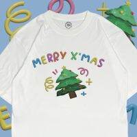 เสื้อยืดผ้าฝ้ายBros Shirt พร้อมส่ง เสื้อสกรีน merry Xmas ผ้าคอตตอน100 คอกลม